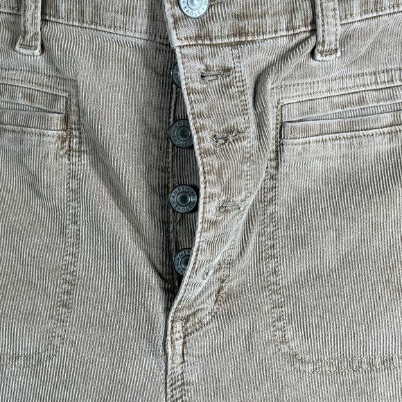 American Eagle Corduroy Pants Women 18 Beige Bootcut Button Fit High Rise Hippie - Picture 4 of 13